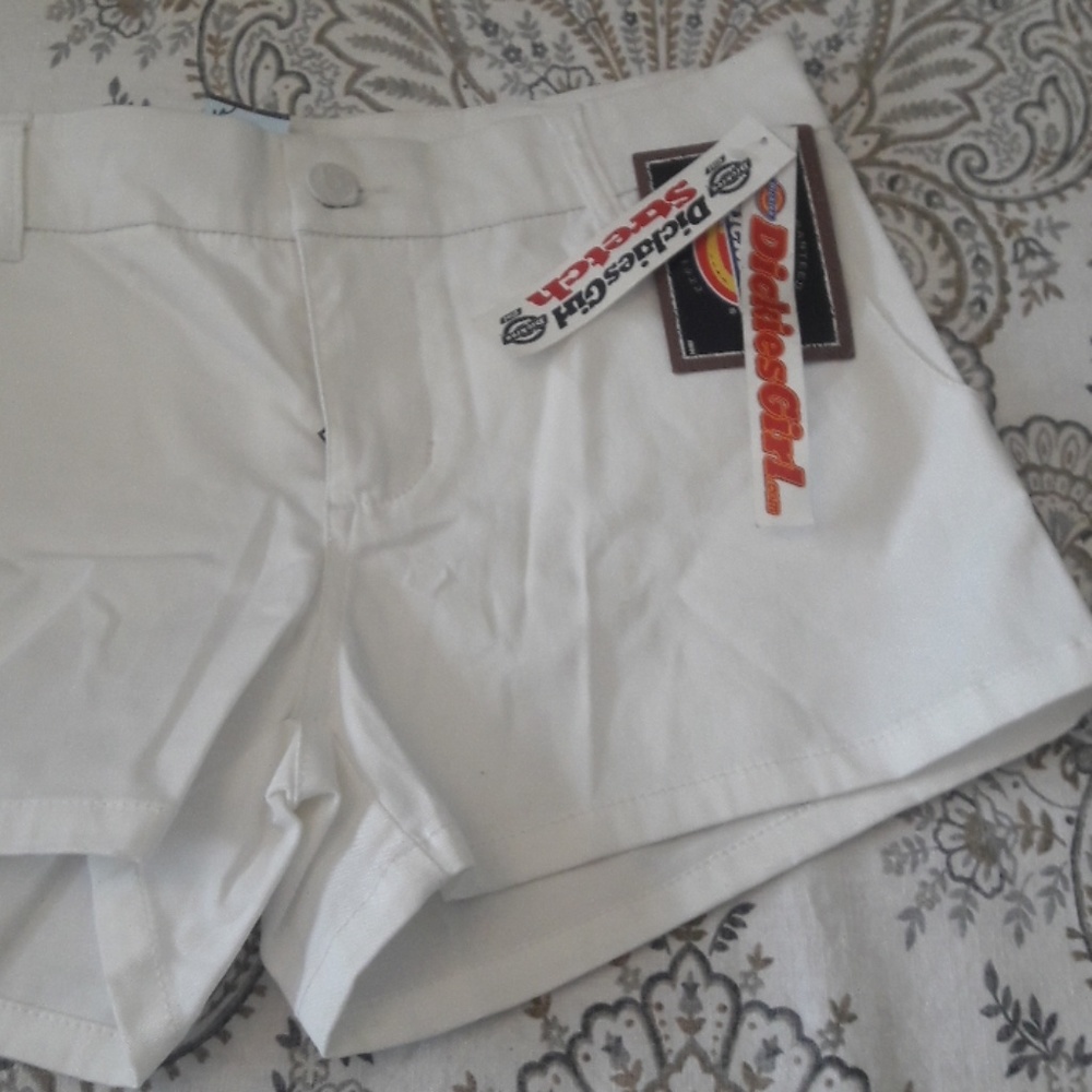 Dickies Girl white shorts sz 7 - Picture 2 of 6